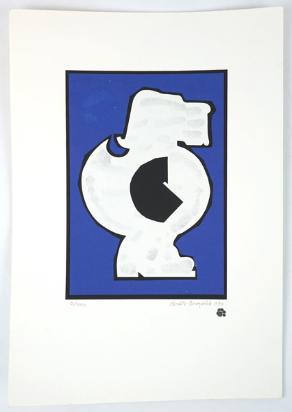 Karl-Erik Snogeröd, blandteknik/collage, oramad, signerad, 1990.