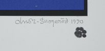 Karl-Erik Snogeröd, blandteknik/collage, oramad, signerad, 1990. 