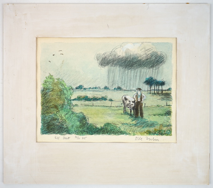 Olle Berlin, blyerts/akvarell, oramad, signerad, 1975