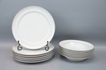Tallrikar och djupa tallrikar, 6+6 st, porslin, Hackefors.