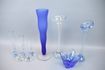 Vaser m.m, 8 delar, glas, bl.a Orrefors och BodaNova.