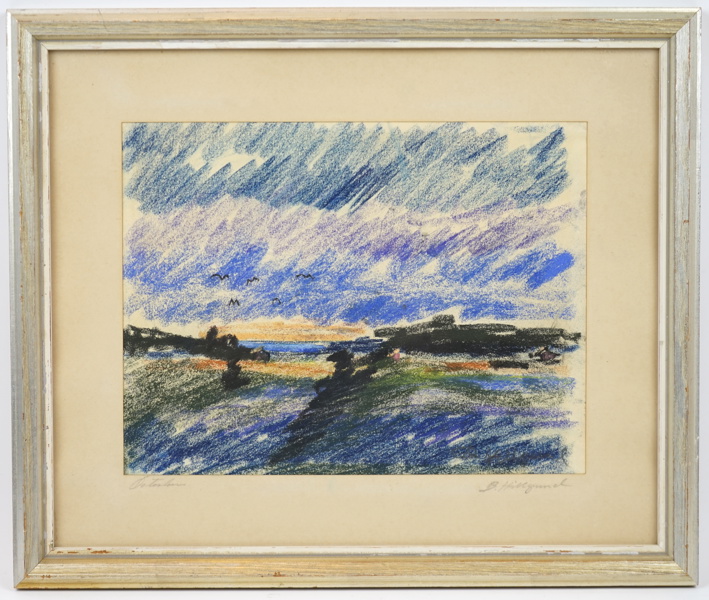 Bengt Hillgrund, pastell, signerad.