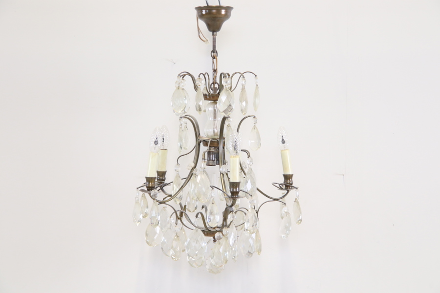 Takkrona, 7 ljuspunkter, metall/glas.