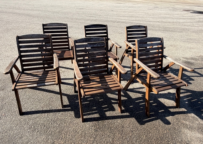 Trädgårdsstolar, 6 st, teak, Ashby.