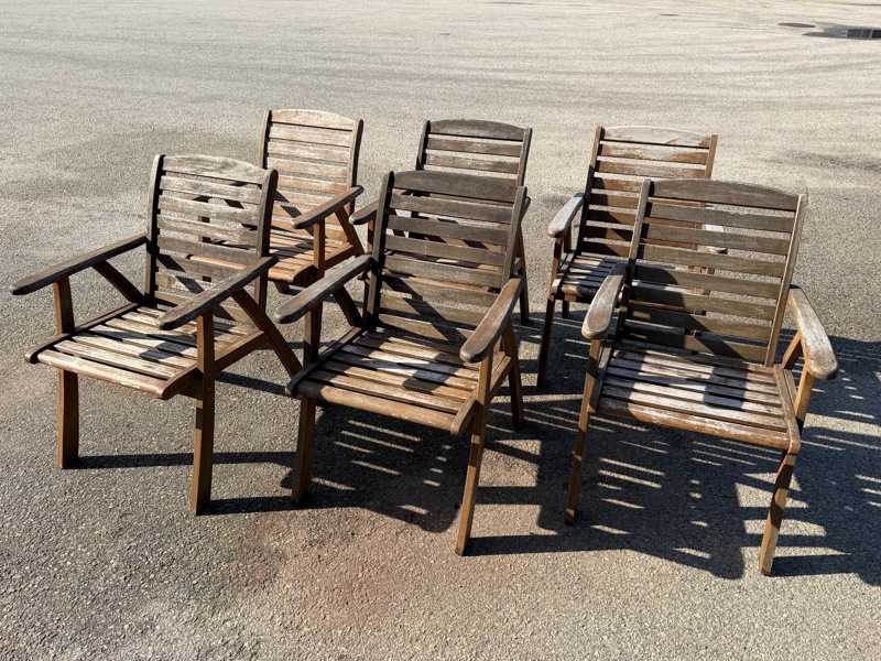 Trädgårdsstolar, 6 st, teak, Ashby