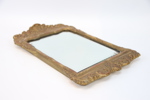 Spegel, fasettslipad, bronserad träram.