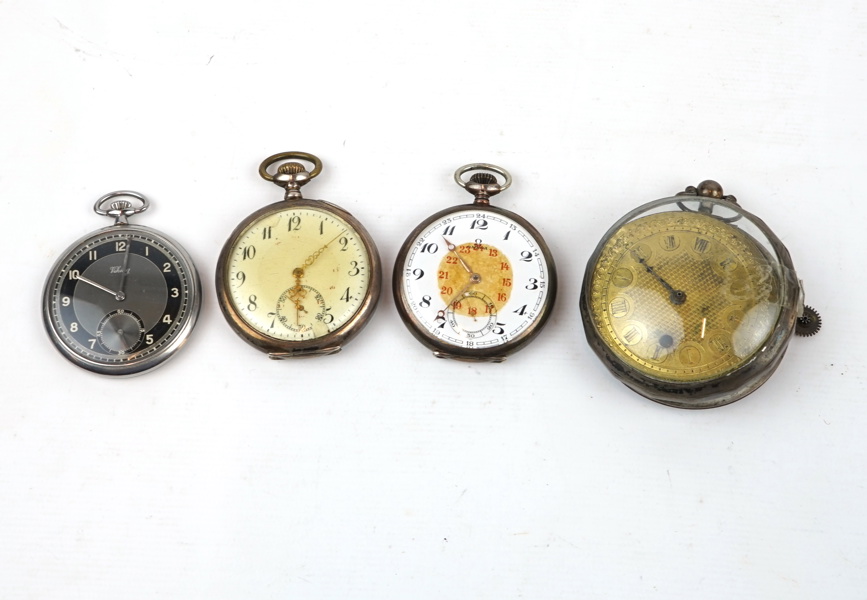 Fickur, 4 st, bl.a silver.