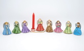 Murray Callahan, figuriner, 8 st, fältspatporslin, "Änglarnas symfoni", Christineholm Gallery, Fyrklövern.