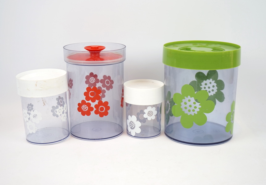 Erik Kold, burkar, 4 st, plast, Danmark.