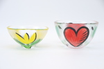 Ulrica Hydman Vallien, skålar, 2 st, glas, Kosta Boda.