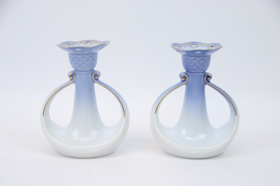 Ljusstakar, ett par, porslin, "Måsen", Bing & Gröndahl.