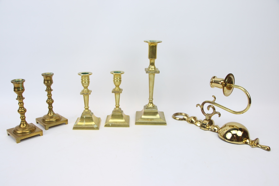 Ljusstakar, 6 st, mässing. 