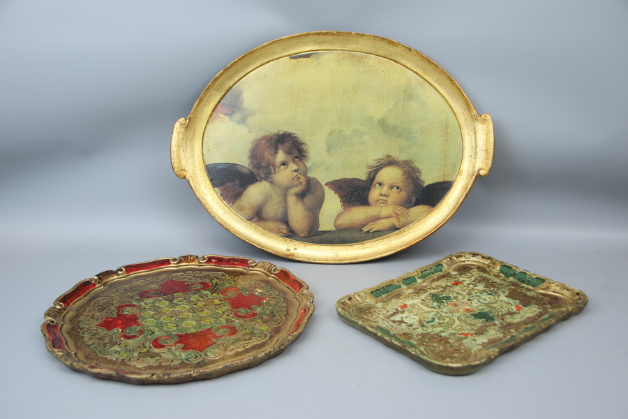 Brickor, 3 st, trä, Italien.