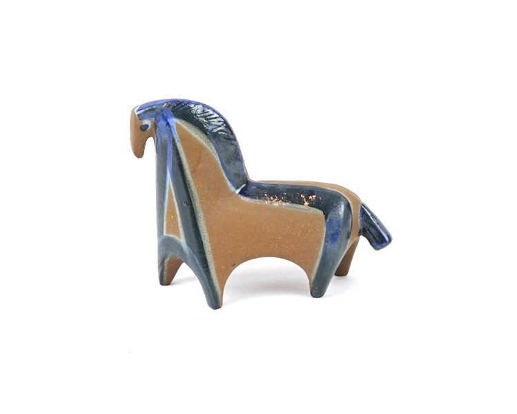 Lisa Larson, figurin, stengods, ''Häst'' ur serien Lilla Zoo, Gustavsberg.