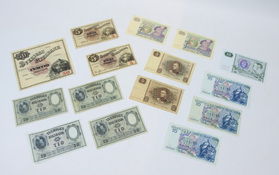 Sedlar, 15 st, svenska.