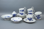 Kaffeservis, 11 delar, porslin, "Blå blomst", Royal Copenhagen.