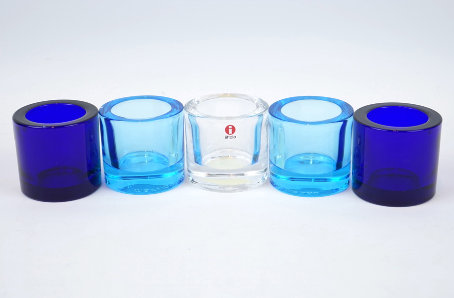 Heikki Orvola, ljuslyktor, 5 st, glas, ''Kivi'', Iittala och Marimekko.