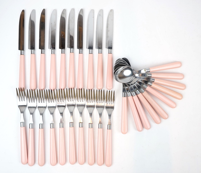 Bestickservis, 30 delar, rostfritt stål/plast, Abert Inox, Italien.