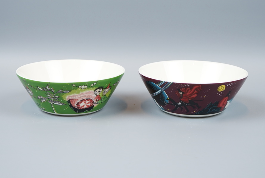 Skålar, 2 st, porslin, Mumin, Arabia.