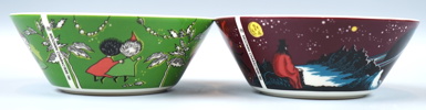 Skålar, 2 st, porslin, Mumin, Arabia.