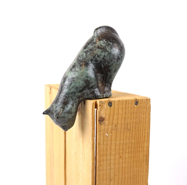 Skulptur, katt, brons.