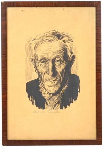 Albert Engström, litografi nr 7/100, signerad.