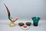 Murano, glasföremål, 5 delar.
