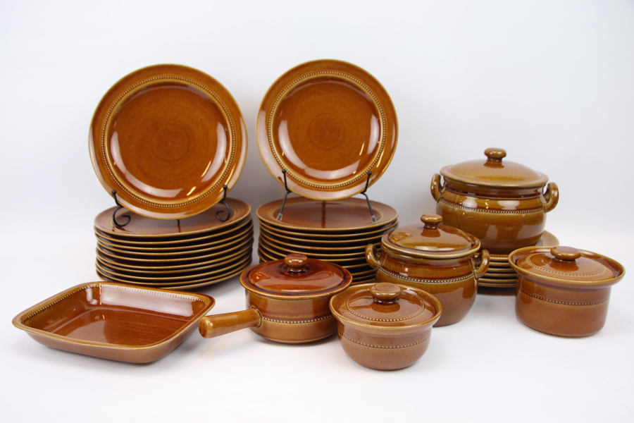 Matservis, 34 delar, stengods/lergods, Old Höganäs.