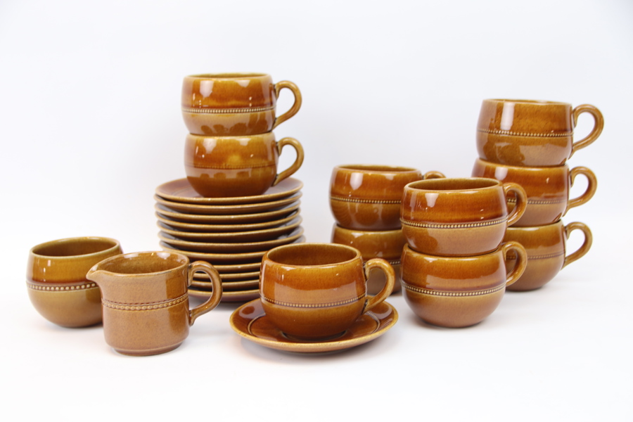 Kaffeservis, 12 delar, stengods, Old Höganäs.