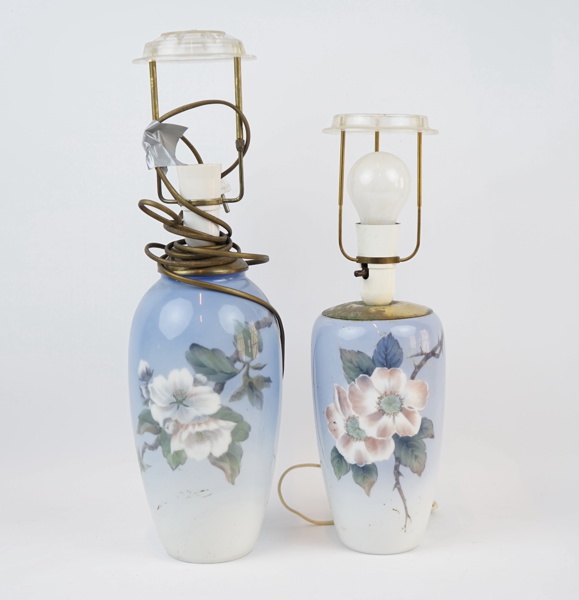Bordslampor, 2 st, porslin, Royal Copenhagen.