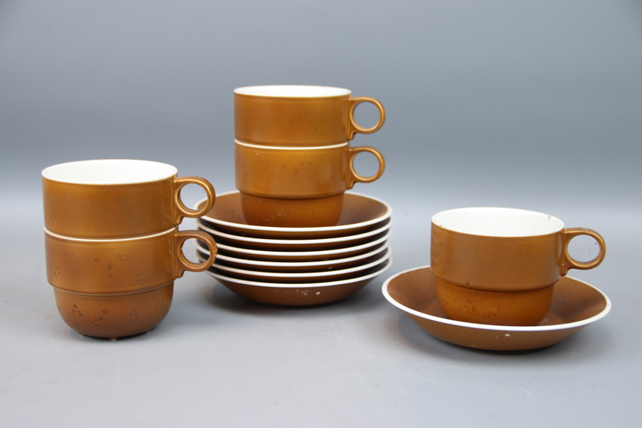 Stig Lindberg, kaffeservis, 5 delar, stengods, "Coq", Gustavsberg.