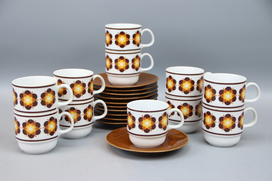 Kaffeservis, 11 delar, porslin, Bareuther, Bavaria, Tyskland.