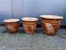 Trädgårdskrukor, 3 st, keramik.