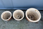 Trädgårdskrukor, 3 st, keramik.