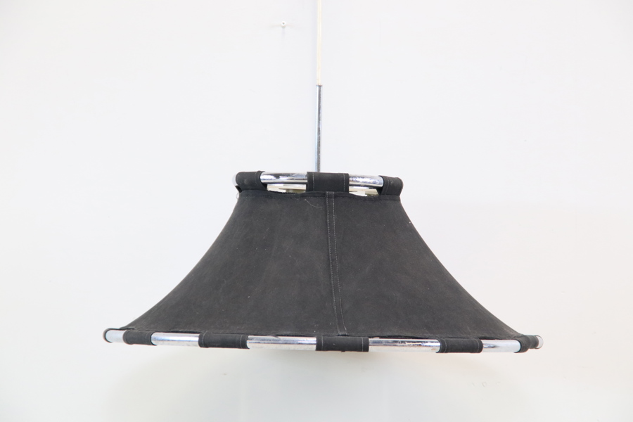 Anna Ehrner, taklampa, textil/krom, "Anna", Ateljé Lyktan.