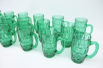 Ölsejdlar, 17 st, grönt glas. 