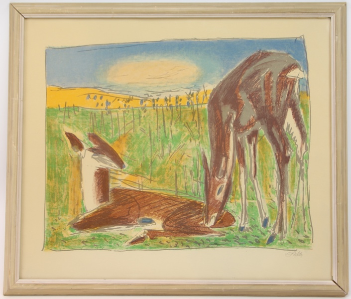 Axel Salto, litografi, signerad.