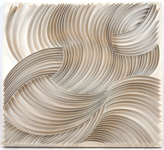 Werner Janson, väggskulptur, trä, signerad a tergo, 1968.