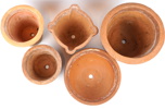 Krukor, 5 st, terrakotta, bl.a Terracina, Italien.    