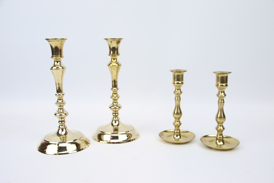 Ljusstakar, 2 par, malm/mässing.