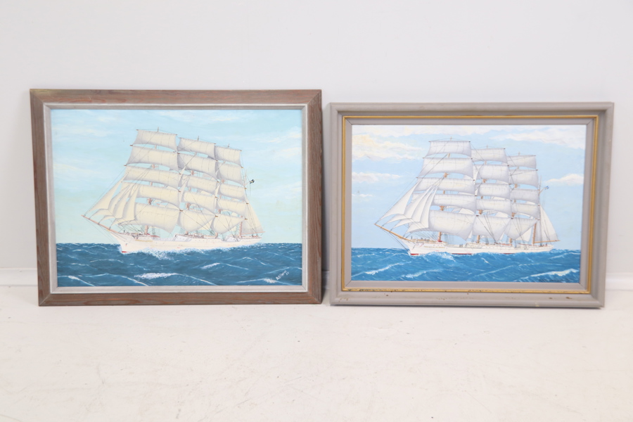 Oidentifierad konstnär, olja på pannå, 2 st, signerade D. Nilsson, daterade. 1957 och 1959.