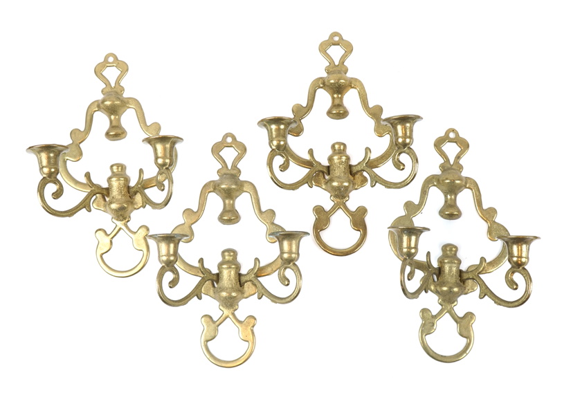 Vägglampetter, 4 st, mässing.