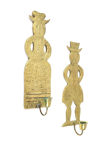 Vägglampetter, ett par, mässing.