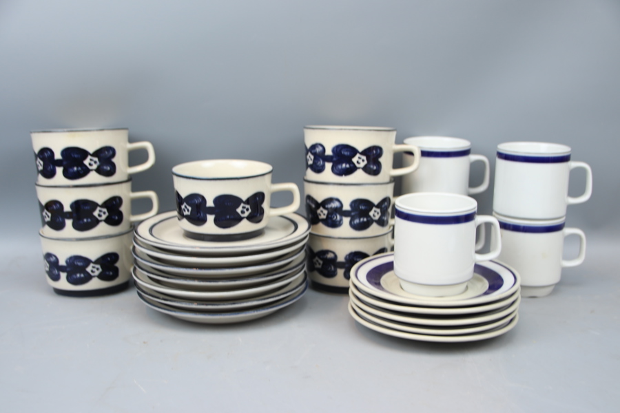 Te- och kaffeservis, 7+5 delar, stengods, "Terre", Rainbow Stone och Höganäs Keramik.