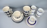 Te- och kaffeservis, 7+5 delar, stengods, "Terre", Rainbow Stone och Höganäs Keramik.
