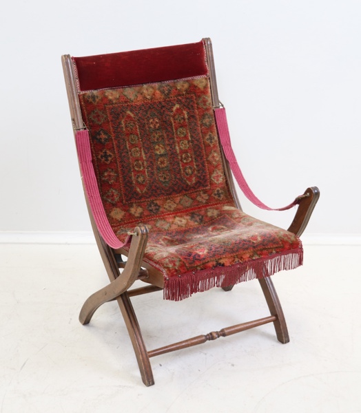 Fällstol, trä/textil, 1900-tal.