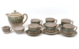 Gösta Löthman, tesevis, 9 delar, keramik, Hjo.