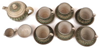 Gösta Löthman, tesevis, 9 delar, keramik, Hjo.