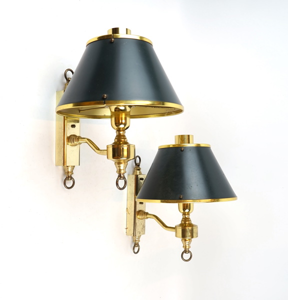 Vägglampor, ett par, mässing, Boréns.