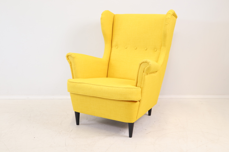 Fåtölj, textil/trä, "Strandmon", IKEA.